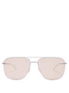 Matchesfashion.com Mykita - Rankin Aviator Frame Sunglasses - Mens - Silver
