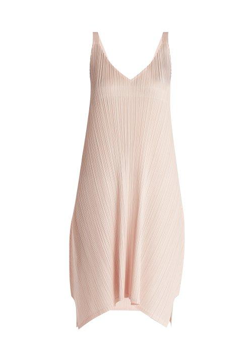 Matchesfashion.com Pleats Please Issey Miyake - Pleated Tie Back Dress - Womens - Light Pink