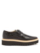 Stella Mccartney Crocodile-effect Faux-leather Platform Derby Shoes