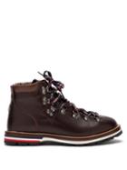 Matchesfashion.com Moncler - Blanche Lace Up Leather Mountain Boots - Womens - Dark Brown