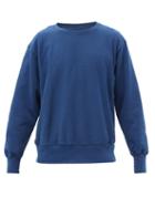Les Tien - Brushed-back Cotton Sweatshirt - Mens - Blue