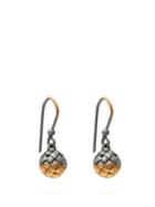 Matchesfashion.com Bottega Veneta - Dichotomy Intrecciato Drop Earrings - Womens - Gold
