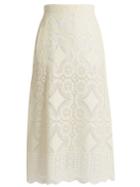 Hillier Bartley High-rise Floral-lace Midi Skirt