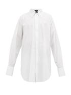 Matchesfashion.com Ann Demeulemeester - Oversized Detachable-panel Cotton Shirt - Mens - White