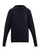 Matchesfashion.com Les Tien - Cotton-blend Velour Hooded Sweatshirt - Womens - Navy