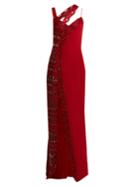 Versace Asymmetric Crystal-embellished Silk Gown