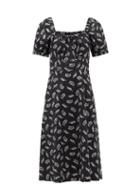 Matchesfashion.com Hvn - Holland Leopard-print Cotton-blend Dress - Womens - Black Print