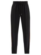 Chlo - Side-stripe Crepe Wide-leg Trousers - Womens - Black