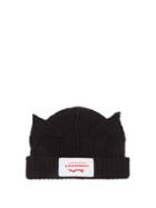 Charles Jeffrey Loverboy - Cat Ears Wool-blend Beanie Hat - Mens - Black