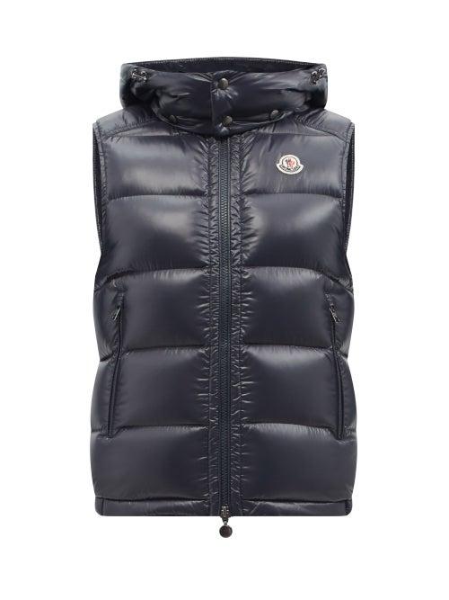 Moncler - Bormes Hooded Quilted Down Gilet - Mens - Dark Navy