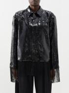 Bode - Sequinned Blass Fringe-trim Jacket - Womens - Brown Black