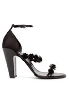 Matchesfashion.com Fabrizio Viti - Daisy Floral Appliqu Leather Sandals - Womens - Black