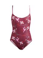Matchesfashion.com Thorsun - Billy Tropical Floral Print Swimsuit - Womens - Burgundy Multi