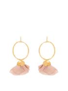 Matchesfashion.com Elise Tsikis - Natura Silk Flower Gold Plated Hoop Earrings - Womens - Pink