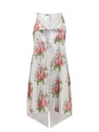 Matchesfashion.com Paco Rabanne - Floral-print Chainmail Mini Dress - Womens - Silver Multi