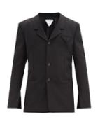 Matchesfashion.com Bottega Veneta - Slit-cuff Single-breasted Jacket - Mens - Black