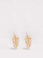 Sydney Evan - Feather Diamond & 14kt Gold Earrings - Womens - Gold