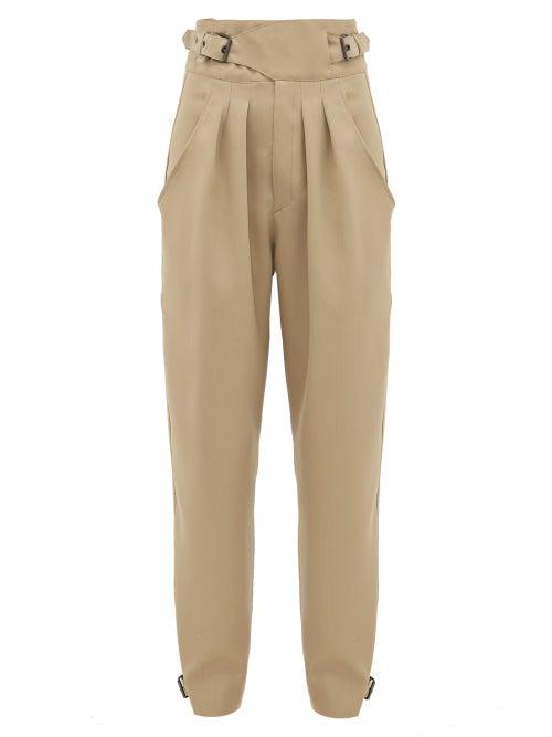Matchesfashion.com Isabel Marant - Yurnelia Buckled Wool Trousers - Womens - Khaki