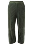 By Walid - Ross Heart-jacquard Cotton Cropped Trousers - Mens - Green