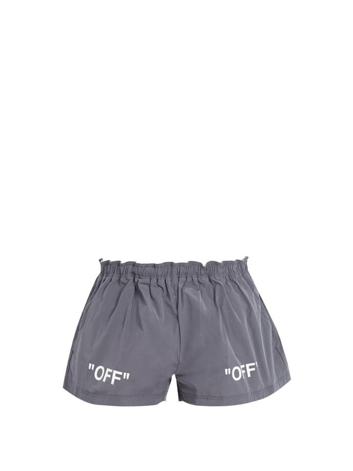 Off-white Logo-print Cotton-blend Running Shorts