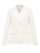Matchesfashion.com Tibi - Single Breasted Crepe Jacket - Womens - Ivory