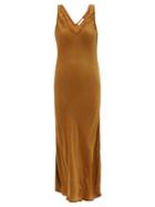 Matchesfashion.com Mes Demoiselles - Soul Godet-insert Crepe Midi Dress - Womens - Bronze