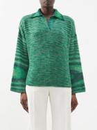 Missoni - Open-collar Space Dye-knit Sweater - Womens - Green