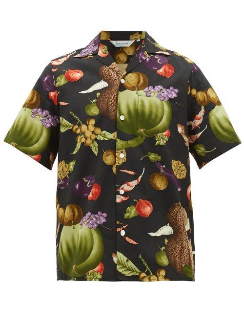 Matchesfashion.com Nipoaloha - Aloha Vegetables And Fruits Cotton Shirt - Mens - Black