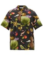Matchesfashion.com Nipoaloha - Aloha Vegetables And Fruits Cotton Shirt - Mens - Black
