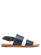 Matchesfashion.com Dolce & Gabbana - Wide-strap Leather Sandals - Mens - Navy