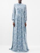 Erdem - Kara Sequinned Crepe Gown - Womens - Blue Silver