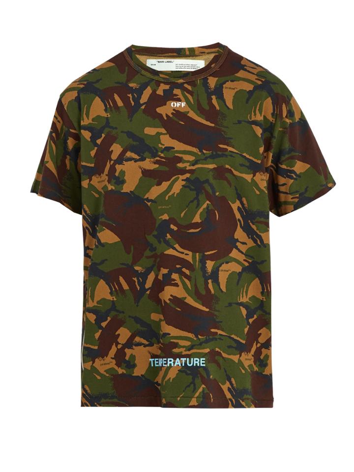 Off-white Logo-print Camouflage Cotton T-shirt