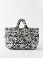 Erl - Skull-print Padded-canvas Tote Bag - Mens - Black White