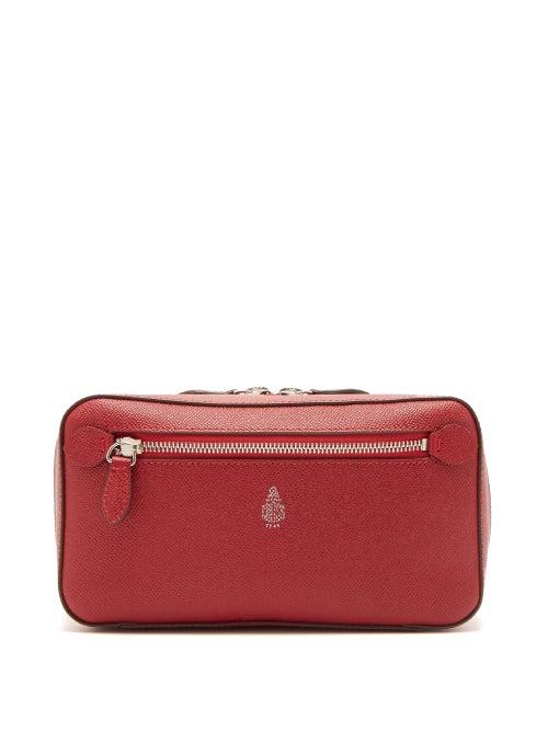 Matchesfashion.com Mark Cross - Logo Leather Wash Bag - Mens - Red