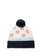Perfect Moment - Star-jacquard Wool Beanie Hat - Womens - White Navy