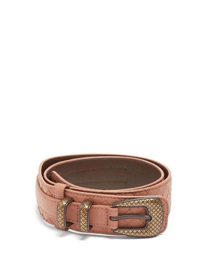 Bottega Veneta Layered Intrecciato Leather Belt