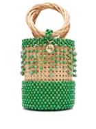 Matchesfashion.com Rosantica By Michela Panero - Cora Beaded Bucket Bag - Womens - Green Multi