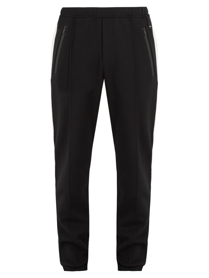 Fendi Contrast-panel Cotton-blend Track Pants
