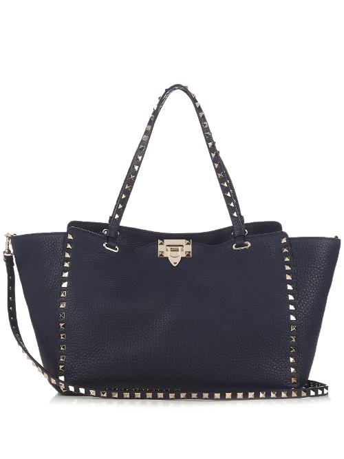 Valentino Rockstud Grained-leather Tote