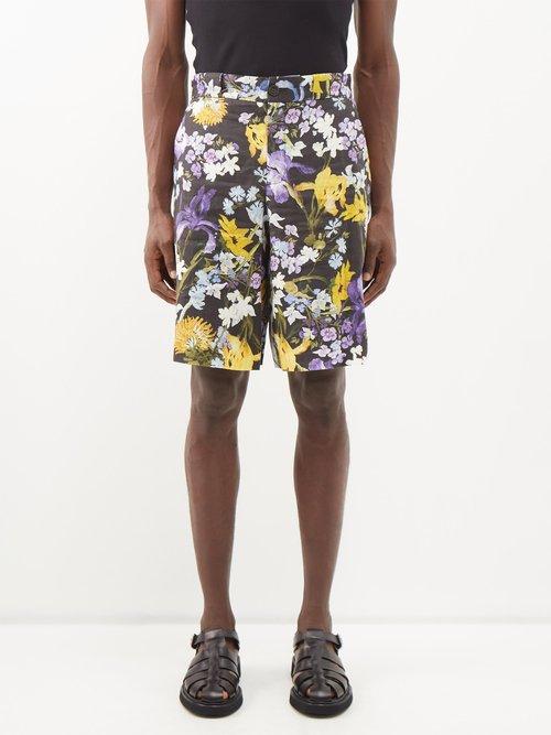 Erdem - Miles Floral-print Linen Shorts - Mens - Multi
