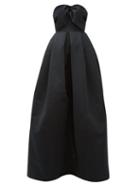 Matchesfashion.com Rochas - Bow-bodice Puffed Satin Gown - Womens - Black