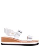 Matchesfashion.com Ancient Greek Sandals - Clio Rainbow Leather Wedge Sandals - Womens - Silver