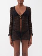 Sara Cristina - Nerea Crochet-lace Cover-up - Womens - Black