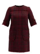 Matchesfashion.com Dolce & Gabbana - Patch-pocket Wool-tweed Shift Dress - Womens - Black Red