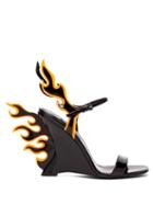 Matchesfashion.com Prada - Flame Patent Leather Sandals - Womens - Black Multi