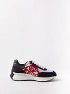 Alexander Mcqueen - Sprint Runner Leather Trainers - Mens - Black White Red