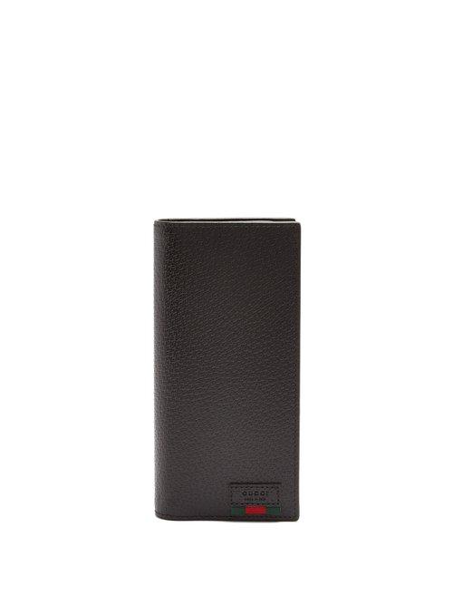 Matchesfashion.com Gucci - Agora Bi Fold Grained Leather Wallet - Mens - Black Multi