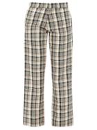 Matchesfashion.com Edward Crutchley - Checked Wool Tailored Trousers - Womens - Brown Multi