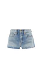 Khaite - Charlotte Mid-rise Denim Shorts - Womens - Blue