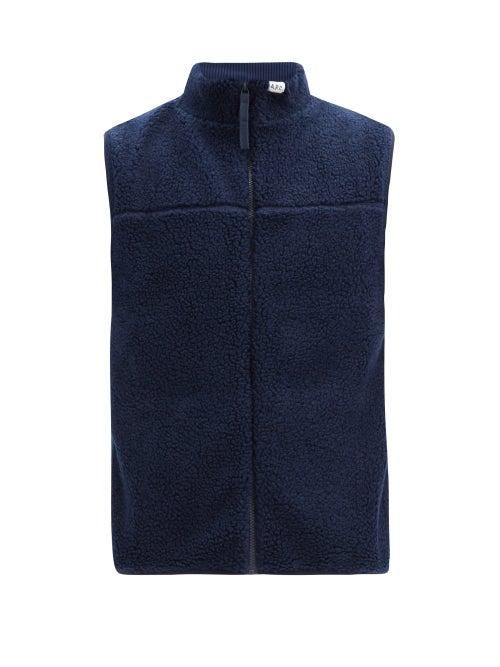 Matchesfashion.com A.p.c. - Elie High-neck Zipped Fleece Gilet - Mens - Navy